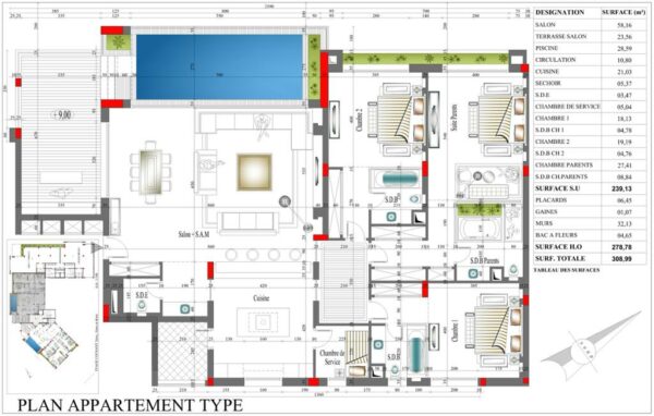 Lac 2 appartement haut standing 3 suites piscine terrasse vue panoramique, investir dans ce type de luxe permet de jouir d'une expérience de vie exceptionnelle