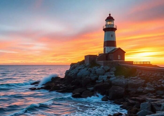 le phare guide les navigateurs la nuit en émettant un puissant signal lumineux