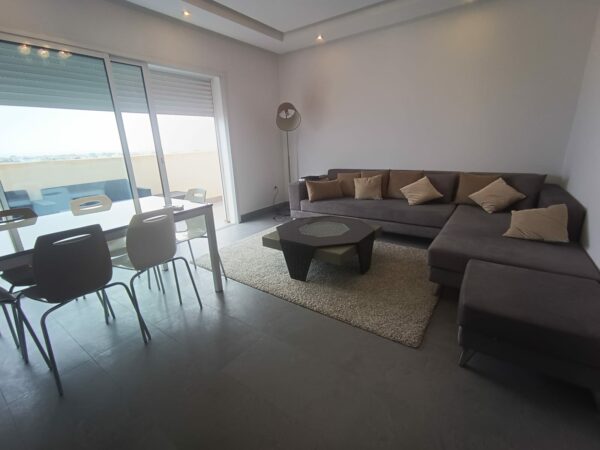 Belle location pied dans l'eau appartement meublé 2 chambres terrasse vue mer situé dans une résidence haut standing à Raoued Plage