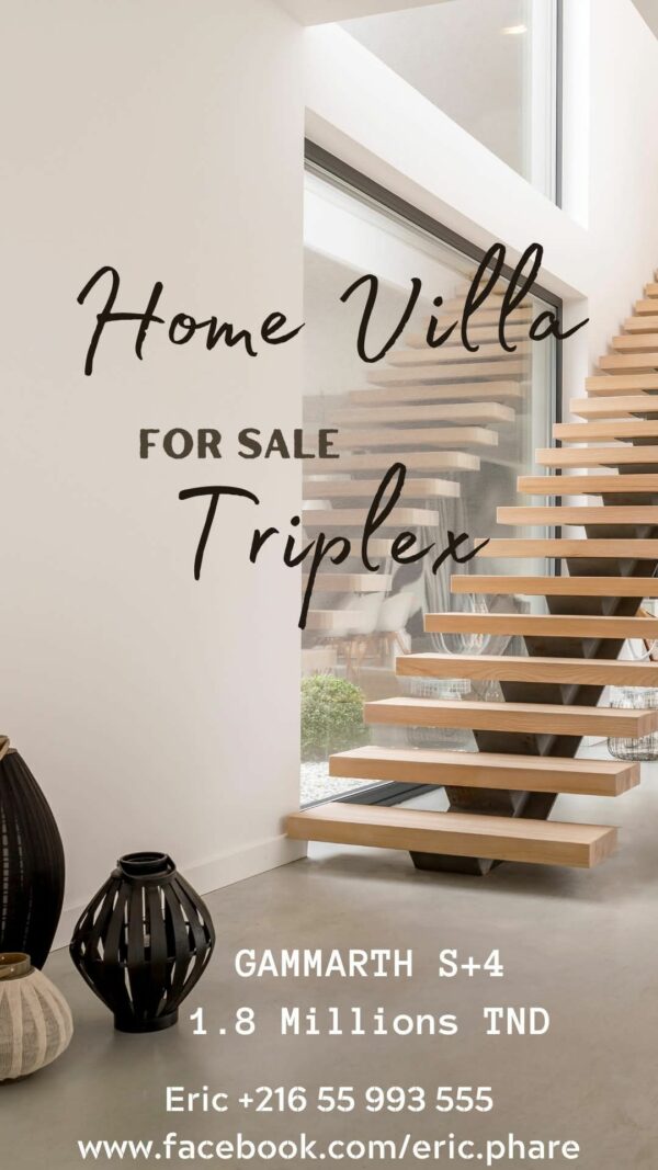 Gammarth zone résidentielle VIP suerbe et récent triplex S+4 a vendre