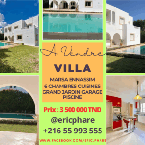 Nassim à vendre villa moderne S6 avec jardin piscine