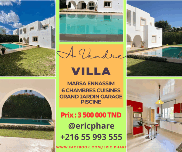 Nassim à vendre villa moderne S6 avec jardin piscine